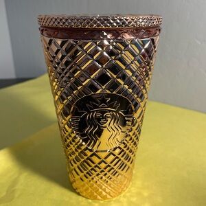 Starbucks Rose Gold 16oz Tumbler, no straw, used